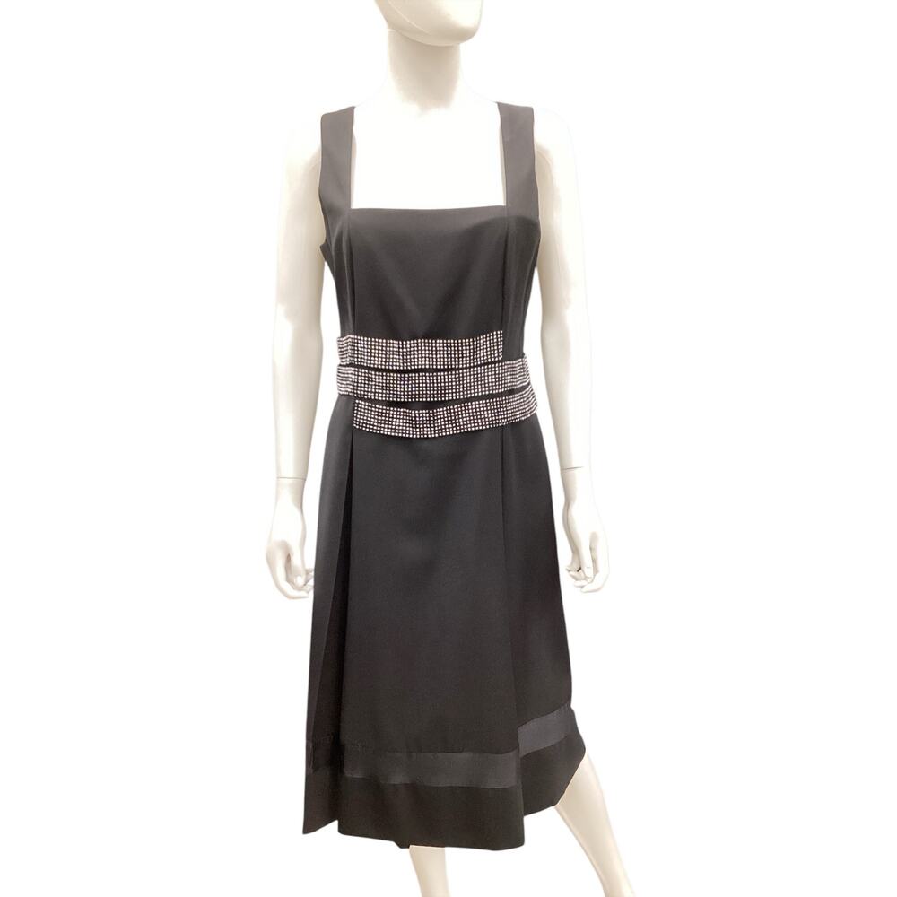 Tory Burch Women’s Dress Size 10 Sleeveless Wool Blend Decorative Waist Black